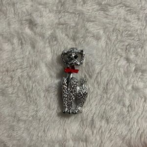 Vintage Silver Tone Poodle Brooch